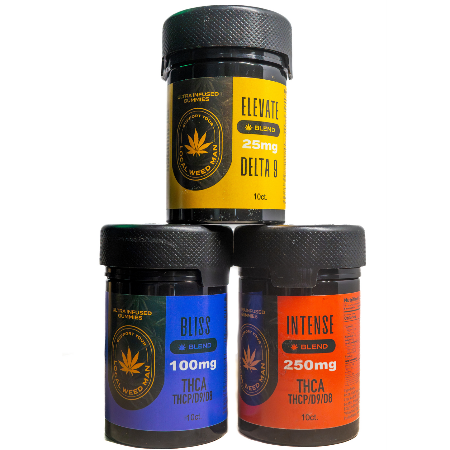 A photo of a Intense 250mg Gummy from Support Your Local Weed Man in the Edible category. Tags: Edibles