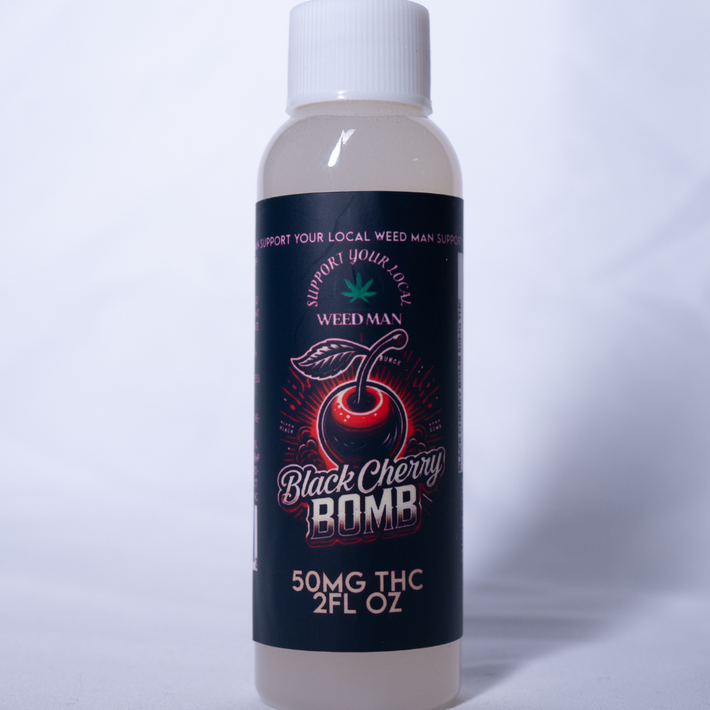 A photo of a THC Shot Black Cherry bomb from Support Your Local Weed Man in the category. Tags: Beverage