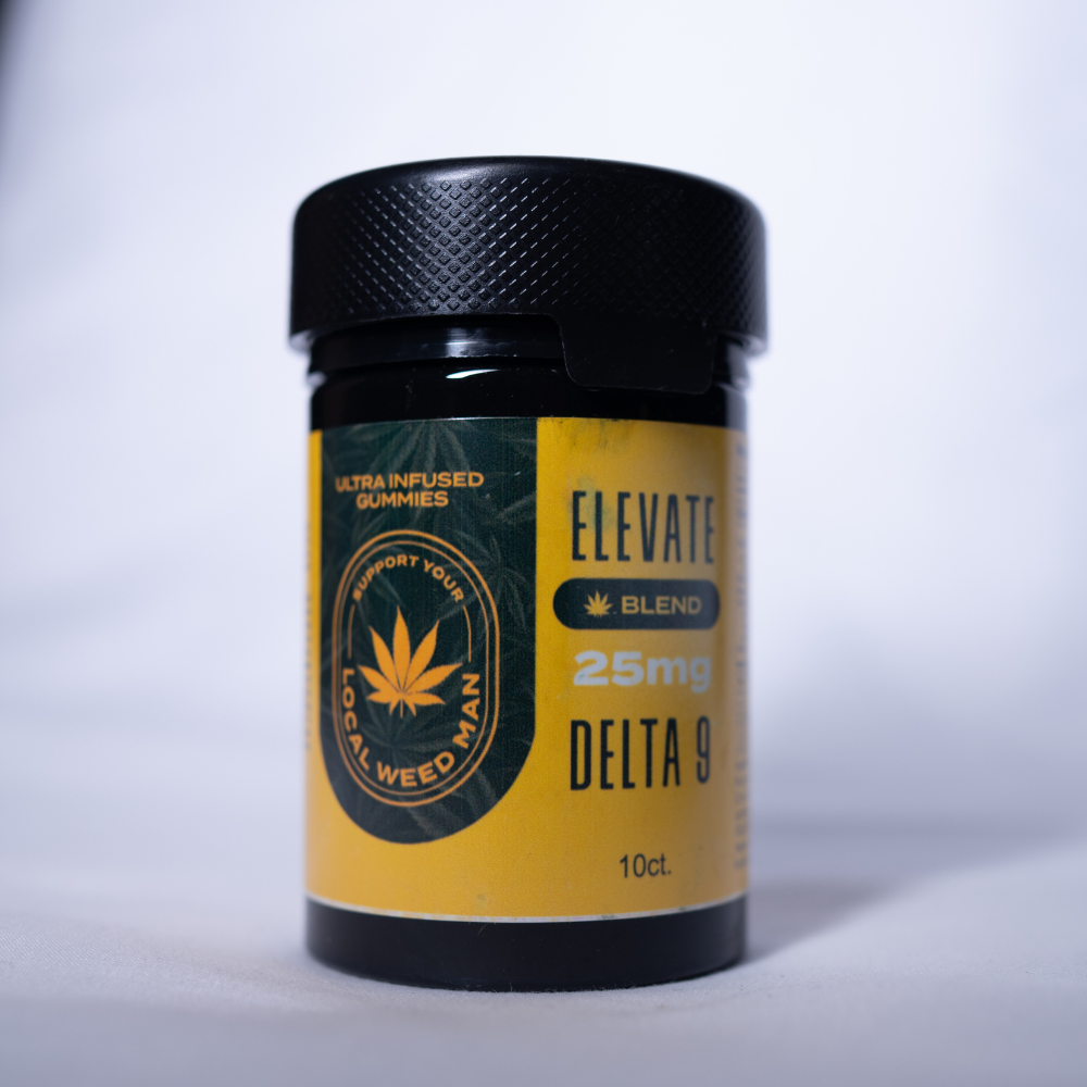 A photo of a Elevate 25mg Gummy from Support Your Local Weed Man in the Edible category. Tags: Edibles