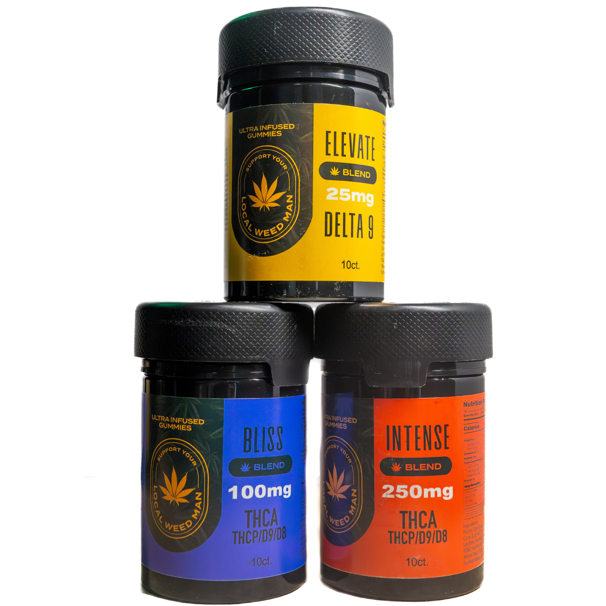 A photo of a Intense 250mg Gummy from Support Your Local Weed Man in the Edible category. Tags: Edibles