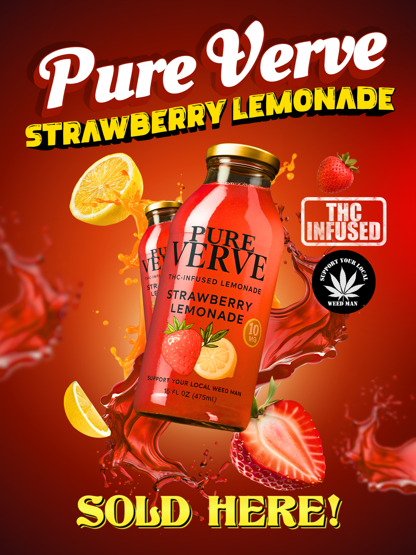 Pure Verve Strawberry Lemonade — Case (12)