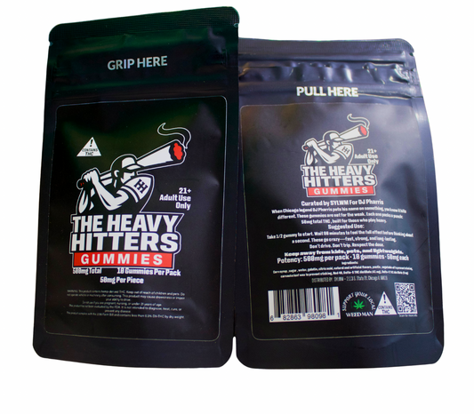 A photo of a Heavy Hitters Gummies 10-Pack by DJ Pharris from Support Your Local Weed Man in the Edible category. Tags: Collab Edibles